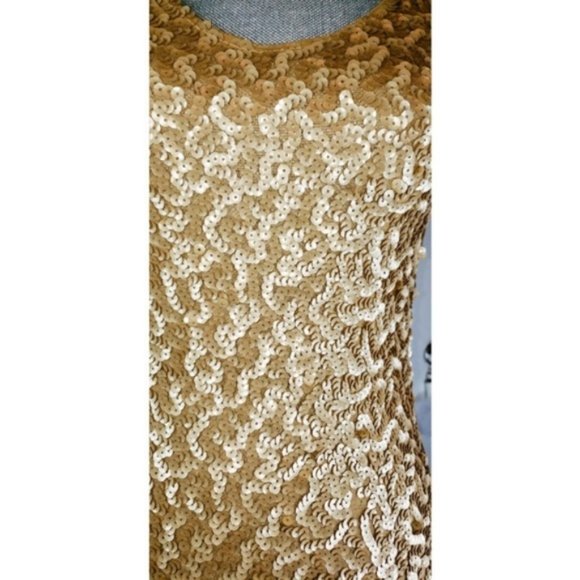 SOLD Bodycon Gold sequin Stretch Mini Dress S - Picture 4 of 5